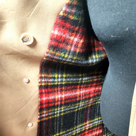 Vintage London Fog Fur Coat sz 12 Peacoat with Plaid Wool Lining c.1970s - Picture 4 of 13